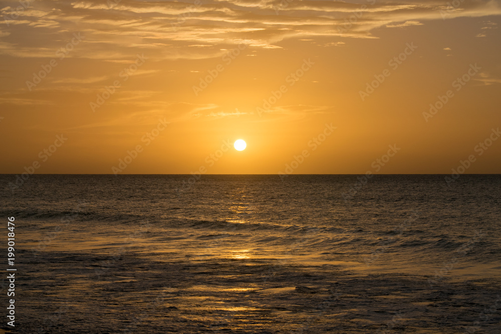 Sunset over the Atlantic Ocean from Boa Vista, Cape Verde, Africa
