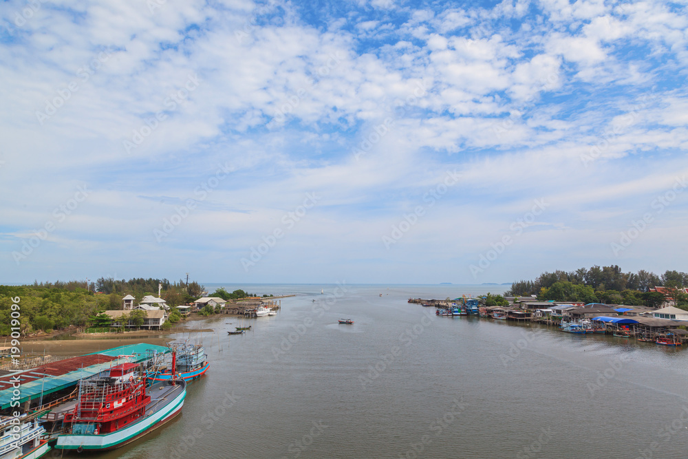 Prasair river bay, beautiful scenics route in Rayong province, Thailand