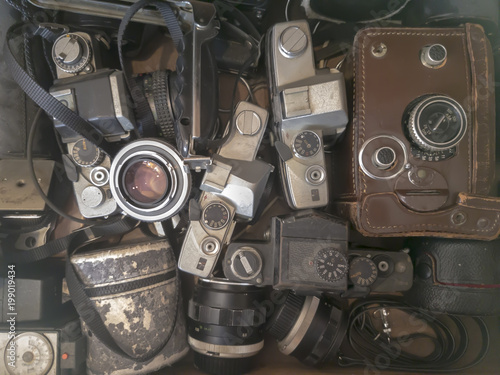 Old analog cameras, lenses and equipment