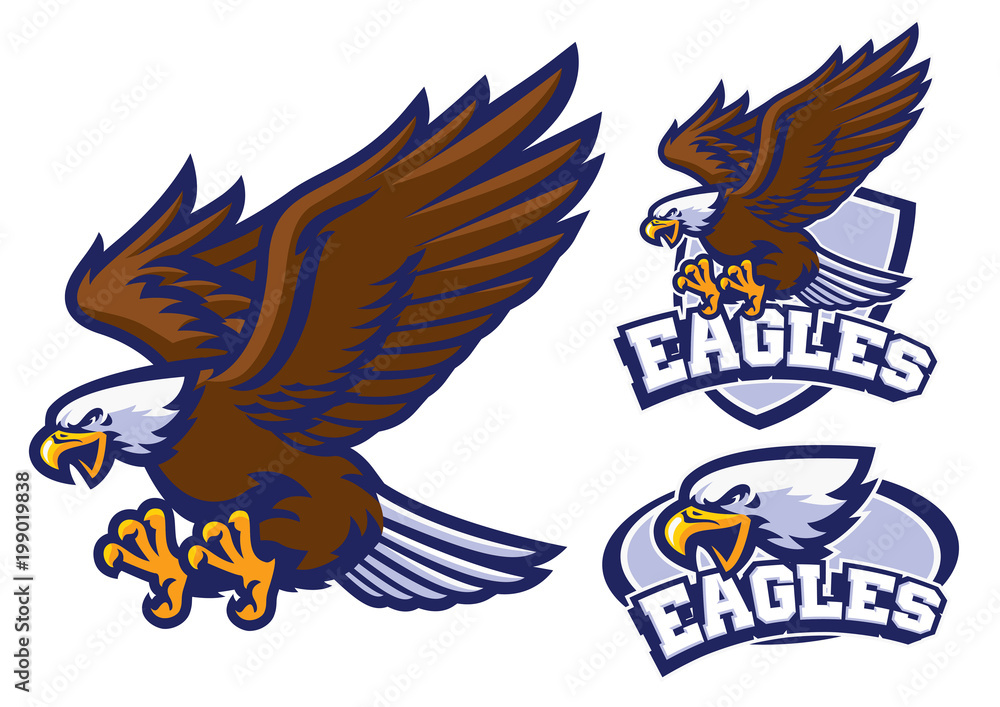 Obraz premium zestaw znaków orła w stylu maskotki sportowej