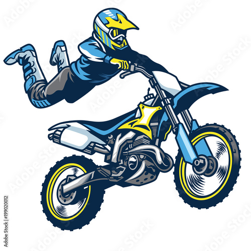 Fototapeta Naklejka Na Ścianę i Meble -  motocross rider doing superman trick