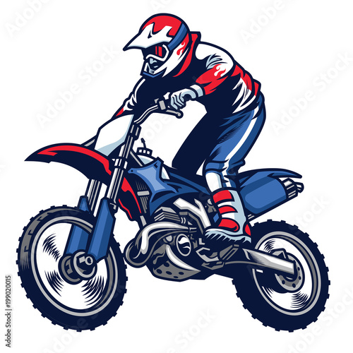 фотография motocross rider ride the motocross bike