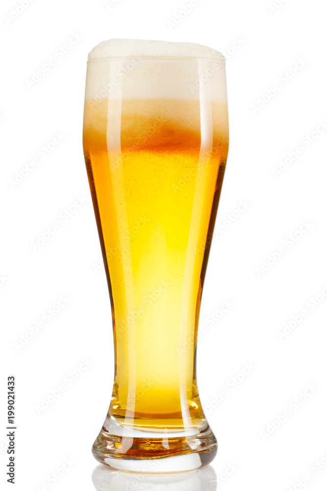 glass of beer isolated on white background. glass of beer isolated on white background.