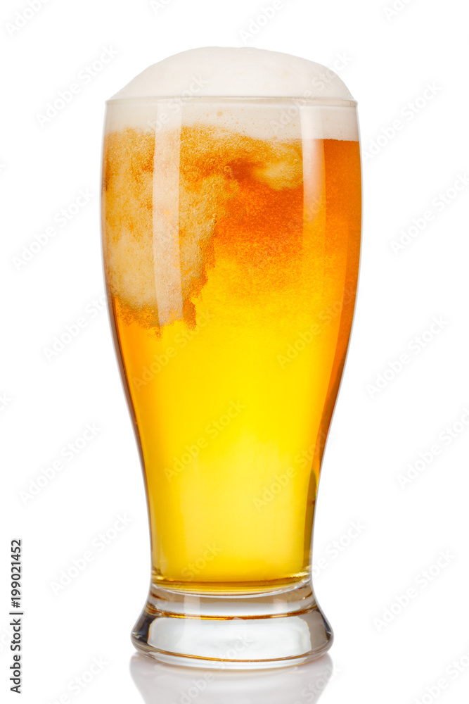 glass of beer isolated on white background. glass of beer isolated on white background.