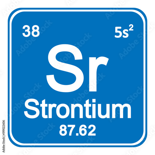 Periodic table element strontium icon.