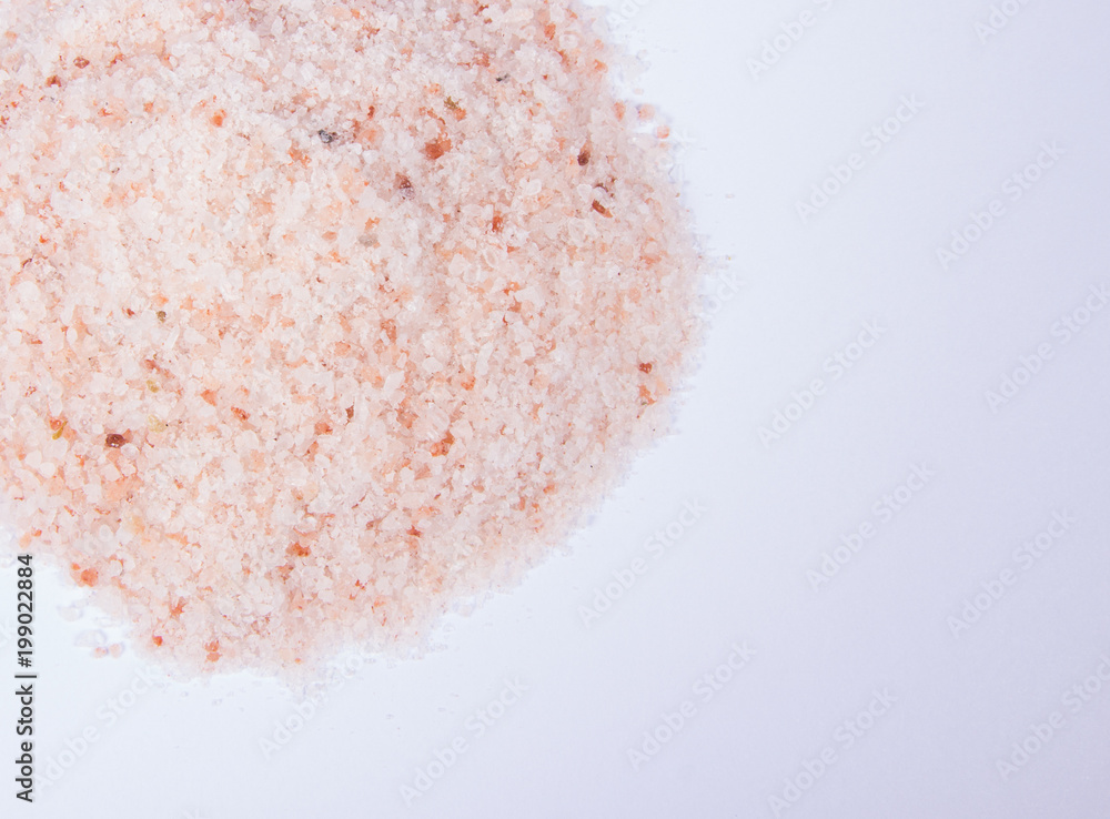 Pink Himalayan salt isolated on white background. Pink Himalayan salt isolated on white background.