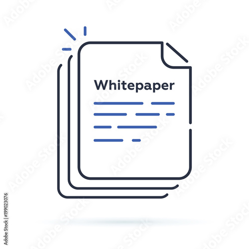 Whitepaper icon, ICO main investment document, company strategy, brief, development product plan.