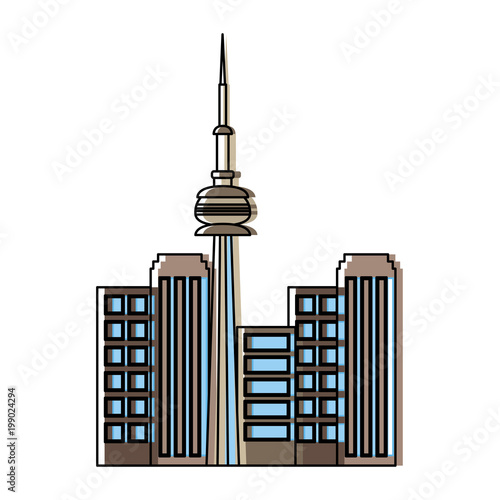 Photography toronto canada city scene vector illustration outline