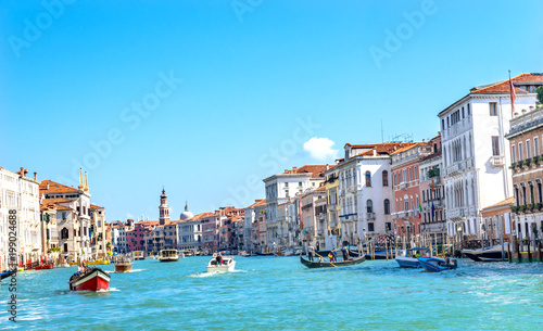 Grand Canal Boats Gondolas Public Ferries Venice Italy photo