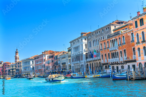 Colorful Grand Canal Boats Gondolas Venice Italy © Bill Perry