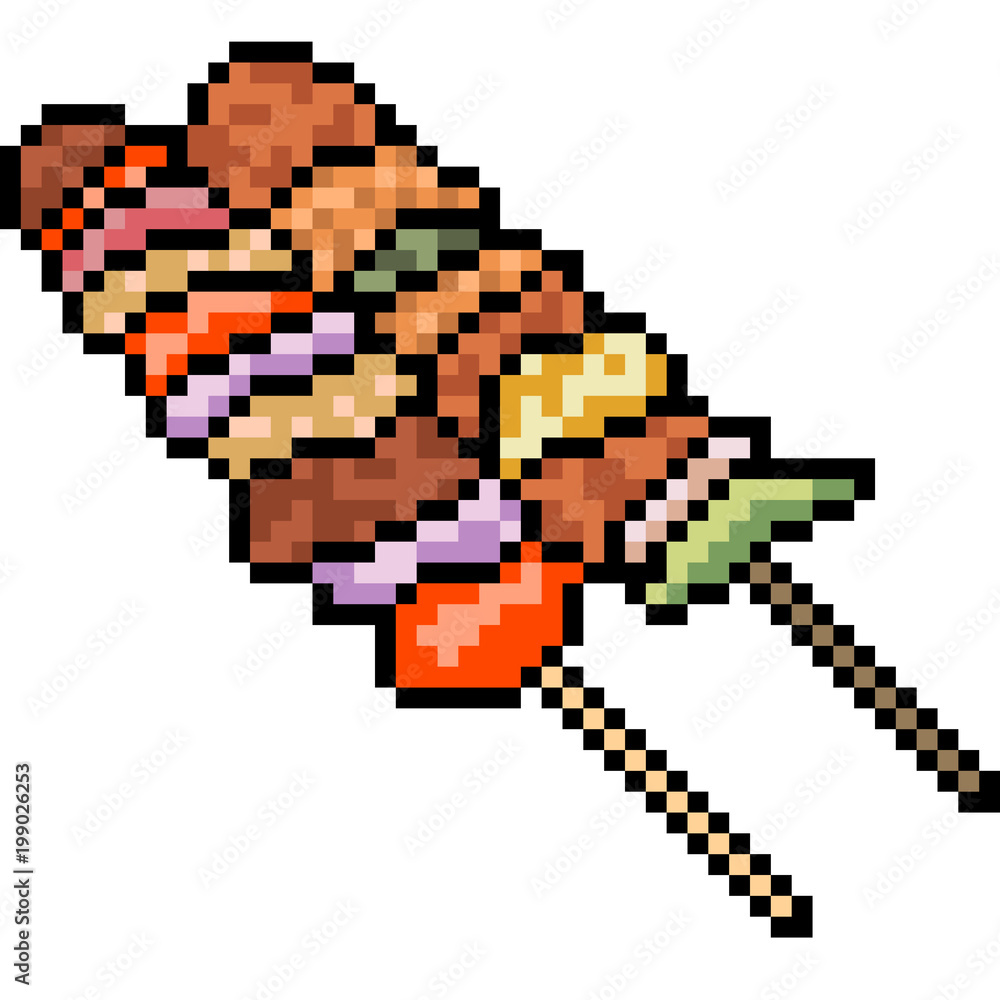 vector pixel art barbecue