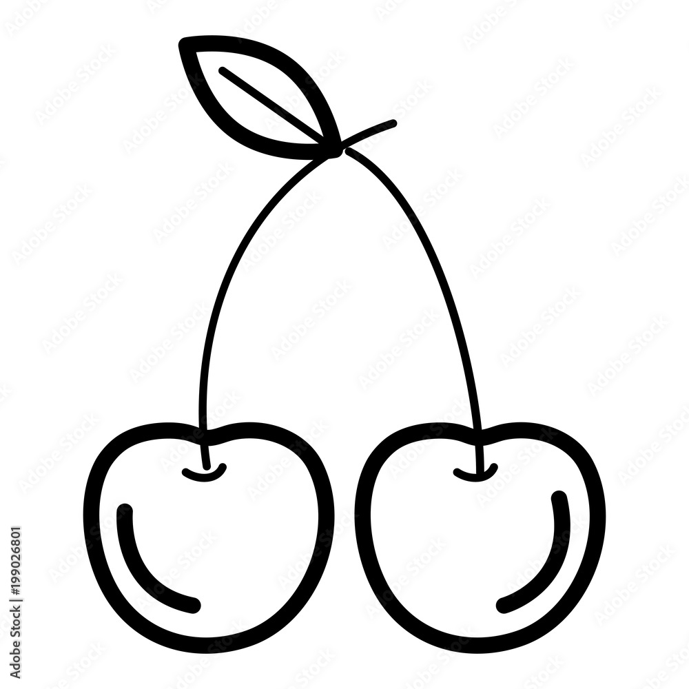 Fototapeta premium cherry fresh fruit icon vector illustration design