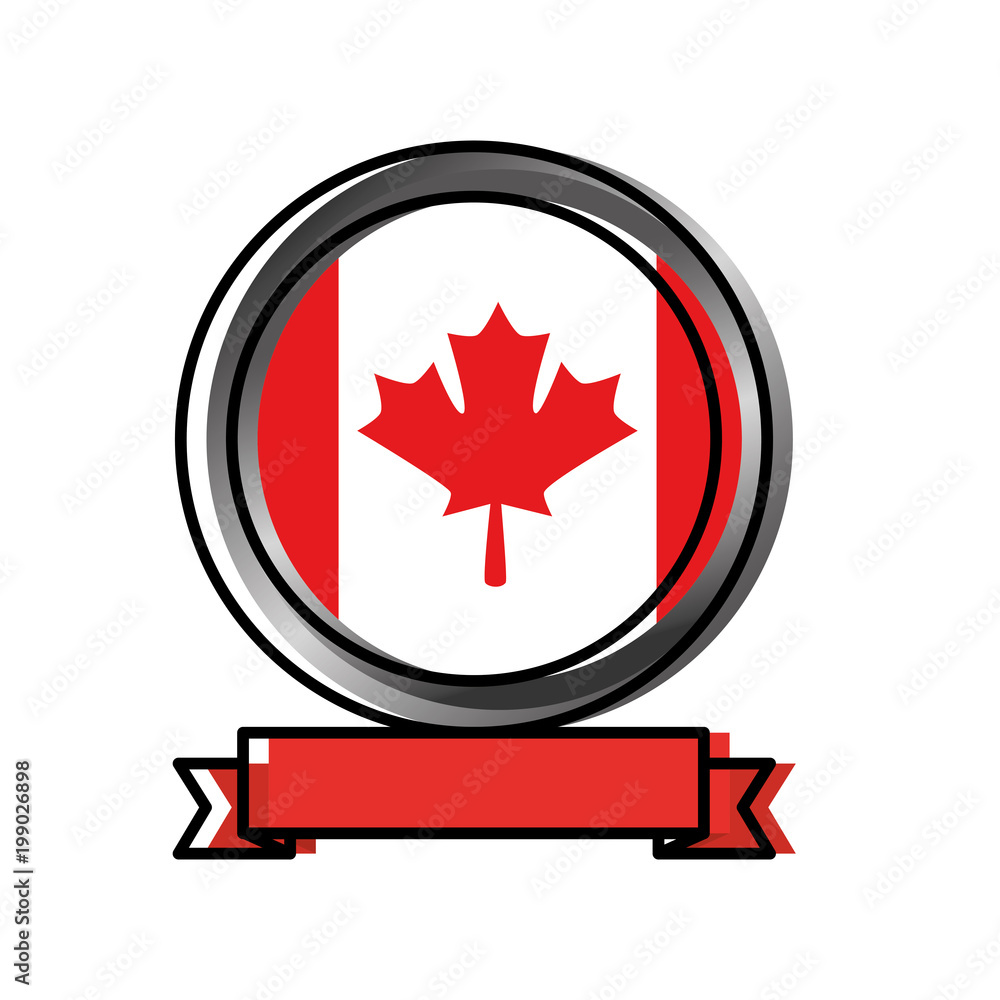 canadian flag in button vector illustration design canadian flag in button vector illustration design