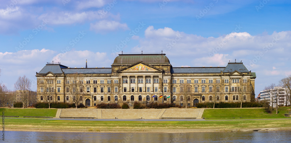 View of the Saxony State Ministry of Finance in Dresden, Germany