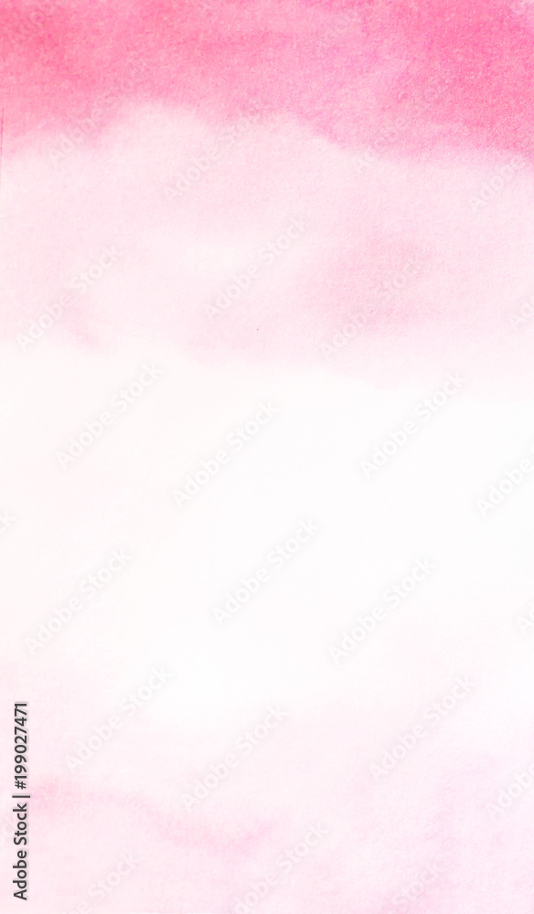 pink  and white watercolor gradient color background. hand draw illustration . colored like magenta