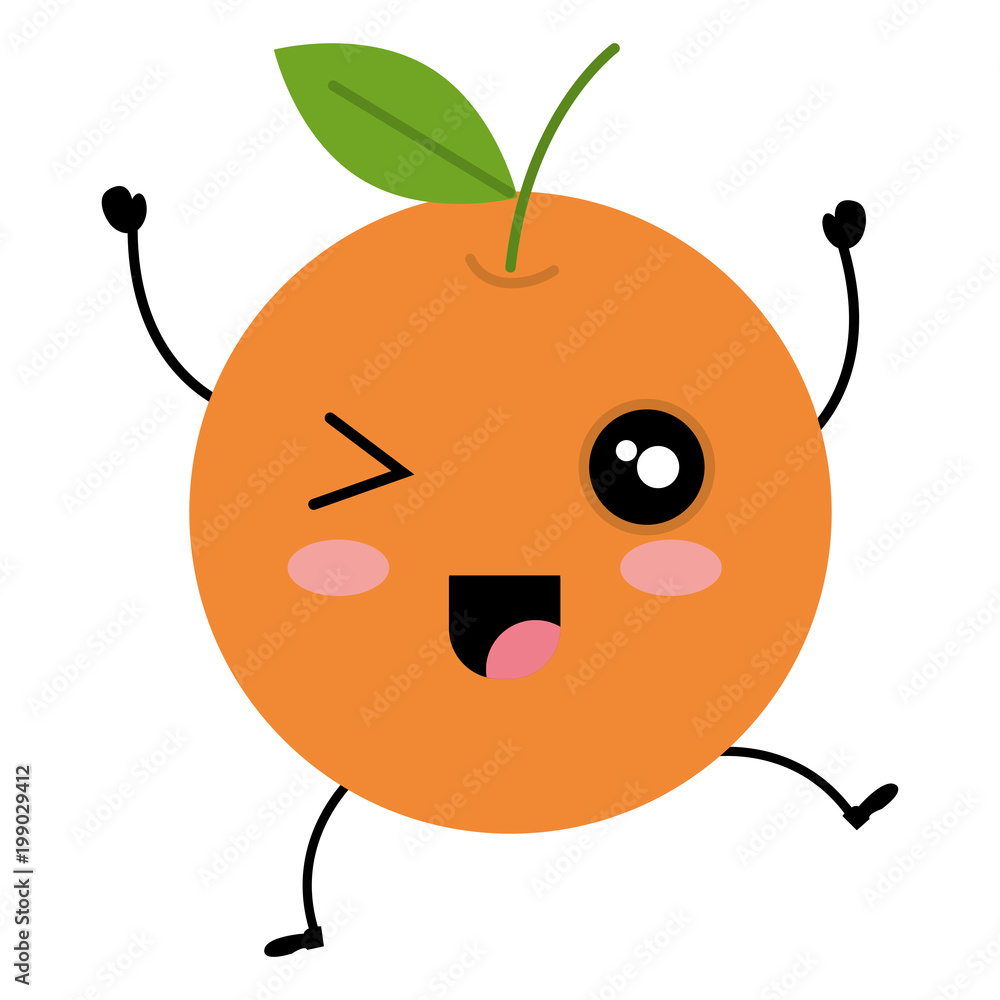 Obraz premium orange citrus fruit icon vector illustration design