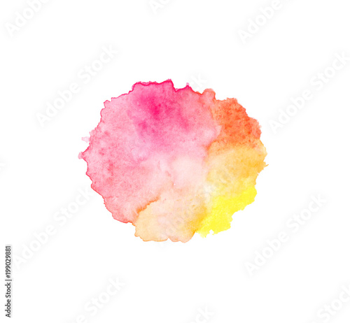light pink and orange, yellow watercolor  splash.Ombre background for text, logo, label, tag, card isolated on white for text, card, design, tag,label,logo. color like magenta, orange, rose 