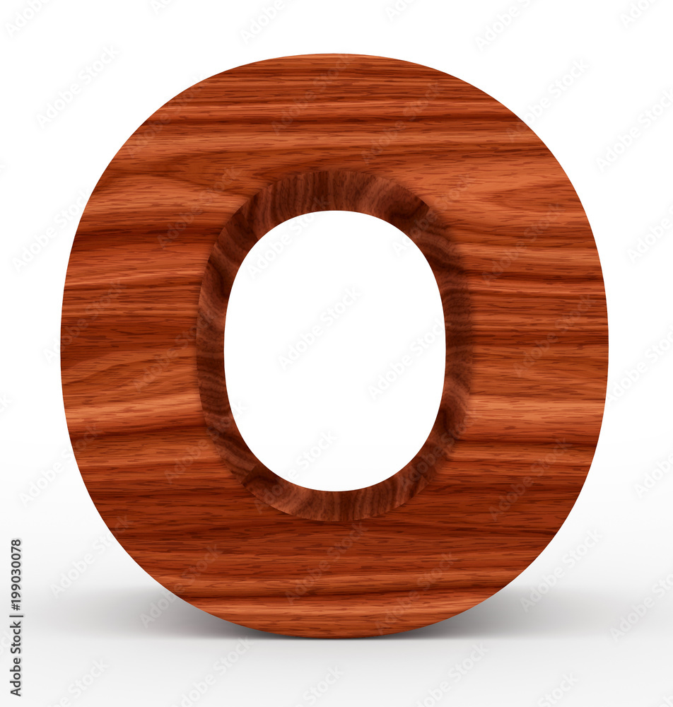 letter O 3d wooden isolated on white letter O 3d wooden isolated on white