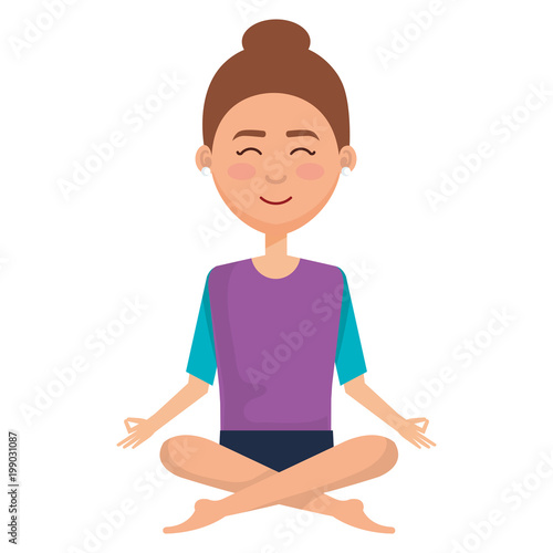 woman doing the lotus position vector illustration design