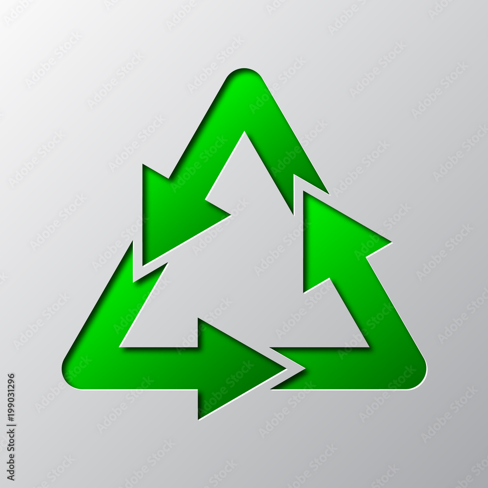 Paper art of the green recycle eco symbol. Vector illustration. Paper art of the green recycle eco symbol. Vector illustration.