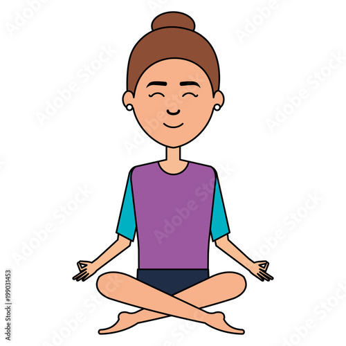 woman doing the lotus position vector illustration design