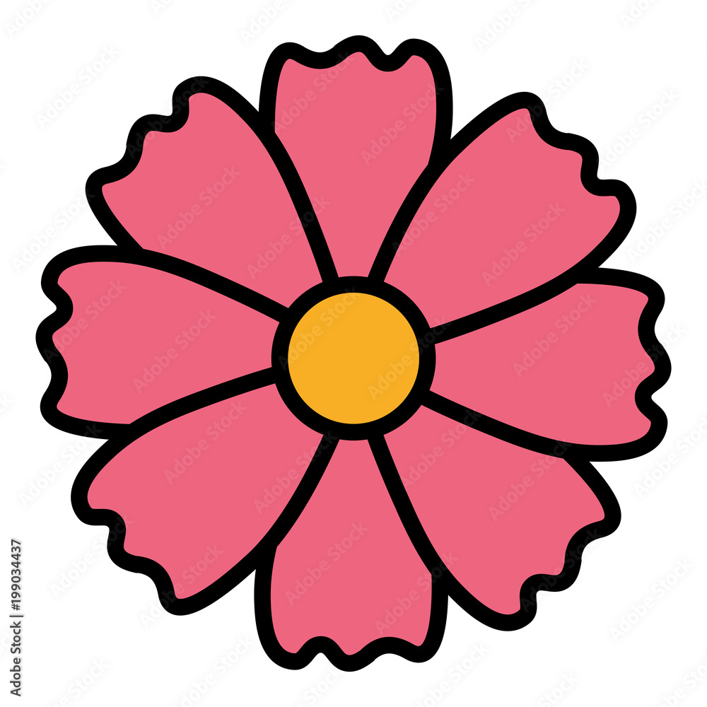 beautiful flower decorative icon vector illustration design