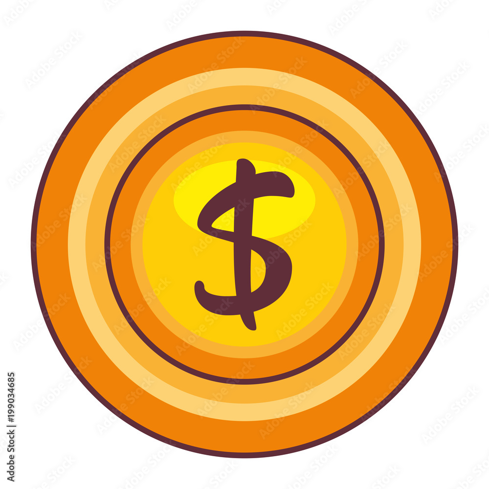 Fototapeta premium coin money isolated icon vector illustration design