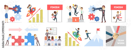 Business people set.