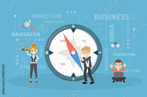 Business compass illustration.