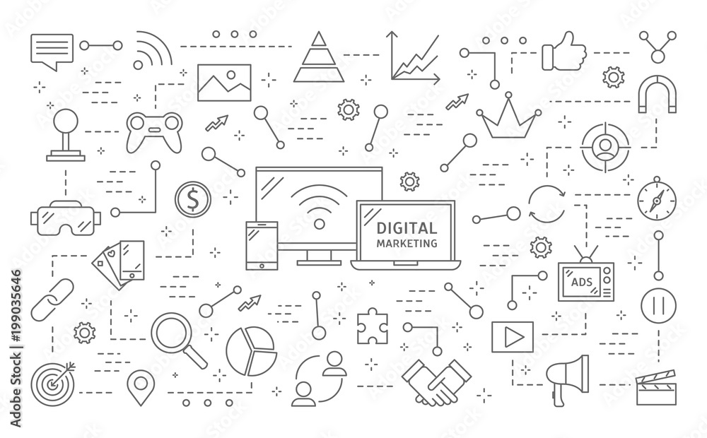 Digital marketing illustration.