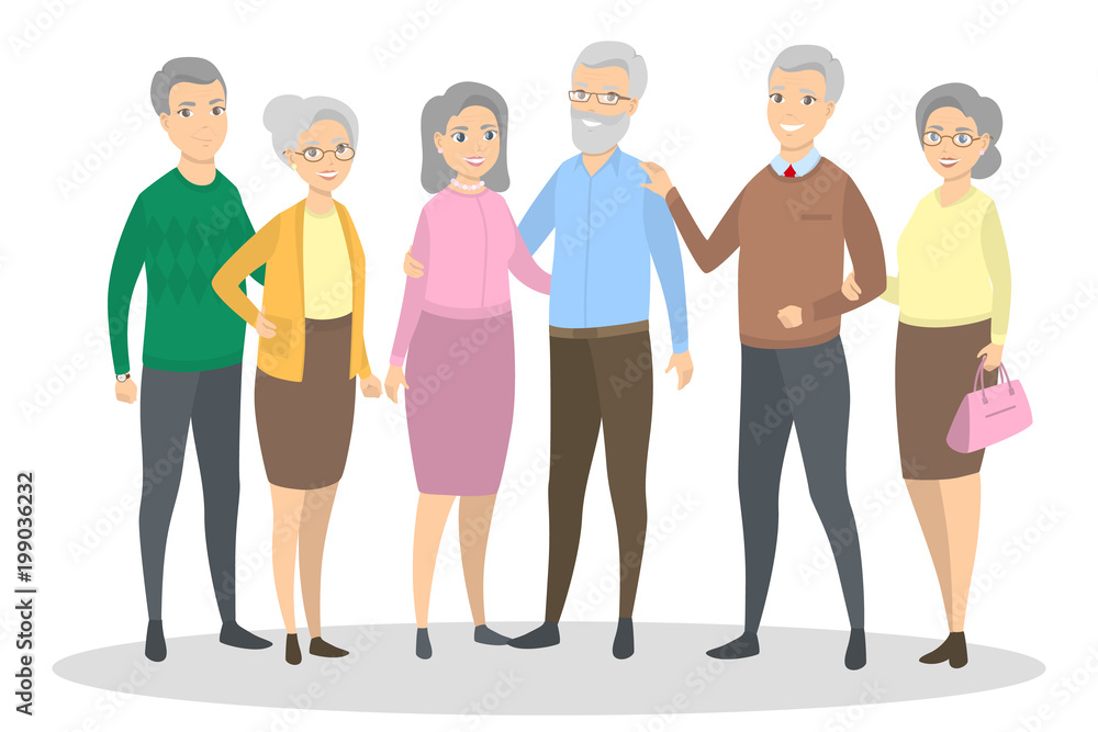 Obraz premium Old people set.