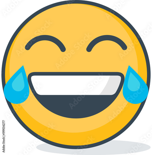 Isolated lol emoticon. Isolated emoticon.