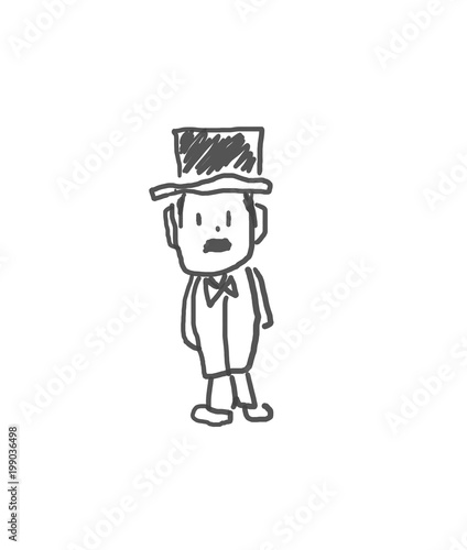 お金持ちのおじさん 怒ると恐いおじいちゃん お金持ちのおじさん 僕の街のみんな 子供の落書き風 ゆるいイラスト線画 ラフ 下絵 塗り絵 Stock イラスト Adobe Stock