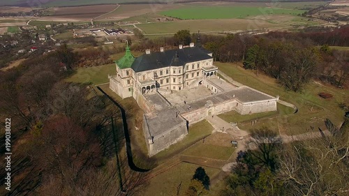 Wonderful Castle-Palace, Pidhorodetsky Castle is a Renaissance palace with the surrounding fortifications, aerial view of Old castle, baroque castle with place photo