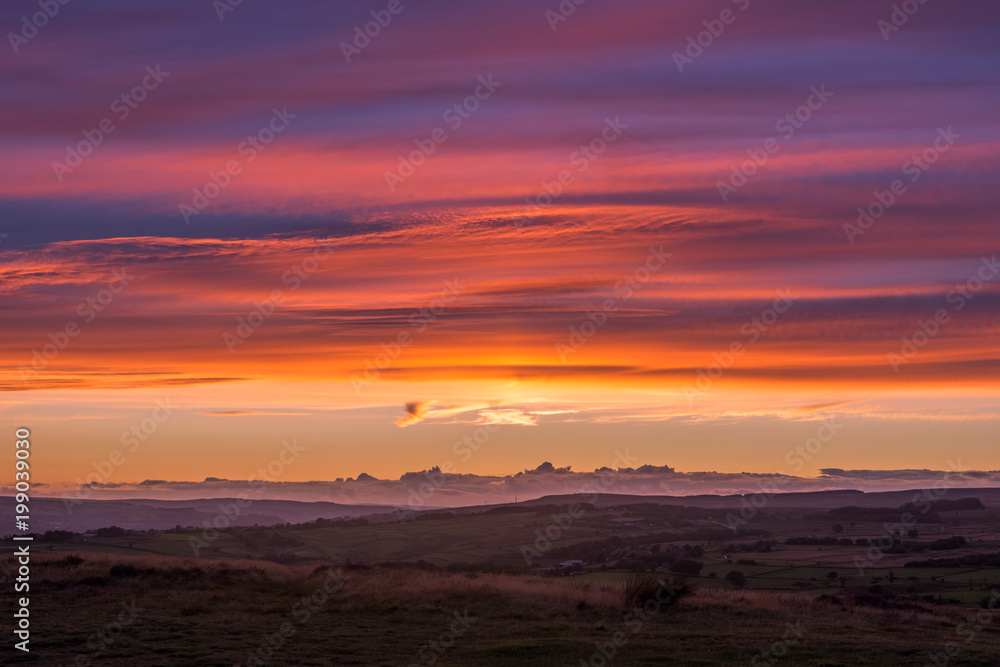 Sunset in Baildon Moor