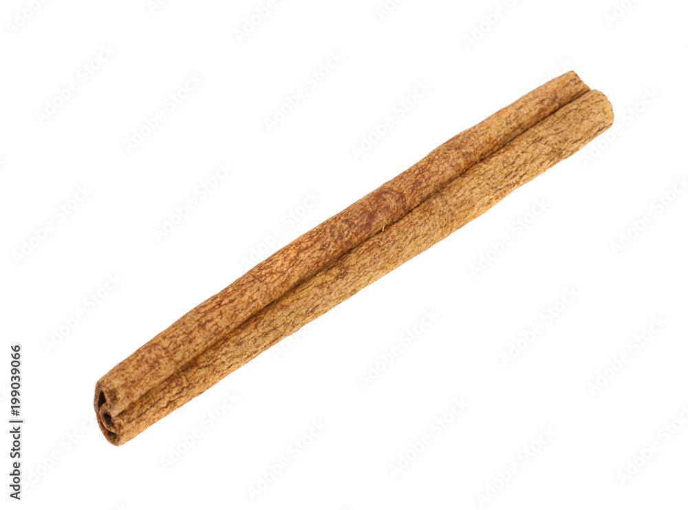 stick of dried cinnamon. Isolated on white background stick of dried cinnamon. Isolated on white background