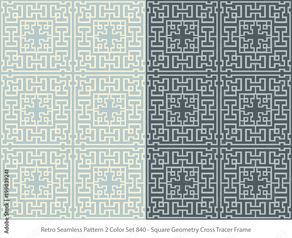 Retro Seamless Background 2 Color Set Square Geometry Cross Tracer Frame Retro Seamless Background 2 Color Set Square Geometry Cross Tracer Frame