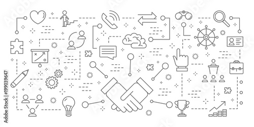 Teamwork icons set.