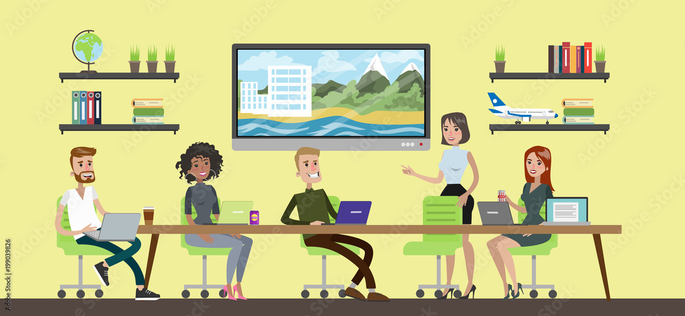 Fototapeta premium Travel agency room.