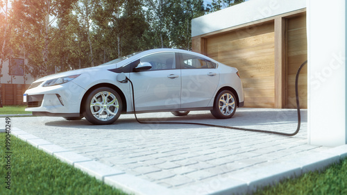 Elektroauto laden mit nachhaltigem Strom modernes Leben zu Hause