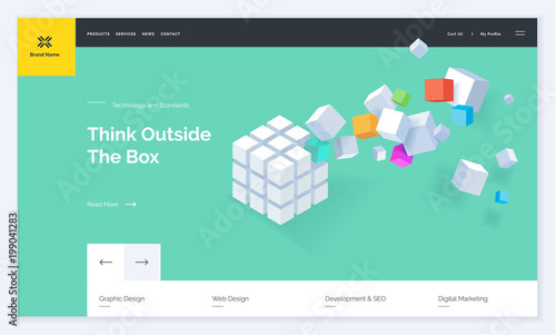Website template design. Modern vector illustration concept of web page design for website and mobile website development. Easy to edit and customize.