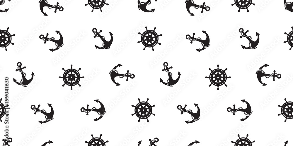 Anchor helm seamless pattern vector Nautical maritime sea ocean boat isolated background Anchor helm seamless pattern vector Nautical maritime sea ocean boat isolated background