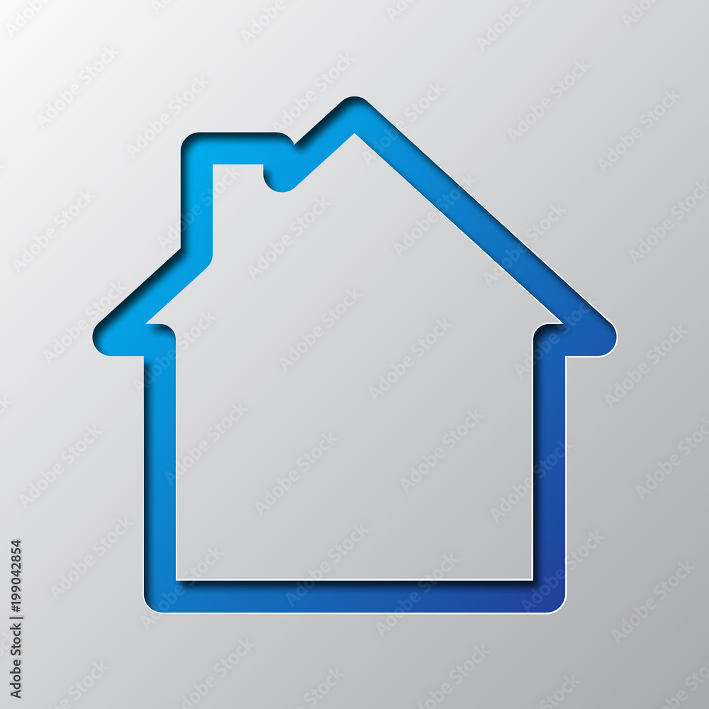 Paper art of the blue house. Vector illustration. Paper art of the blue house. Vector illustration.