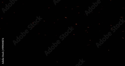 Embers from fire, low quantity