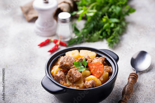 Beef stew with potato and carrot