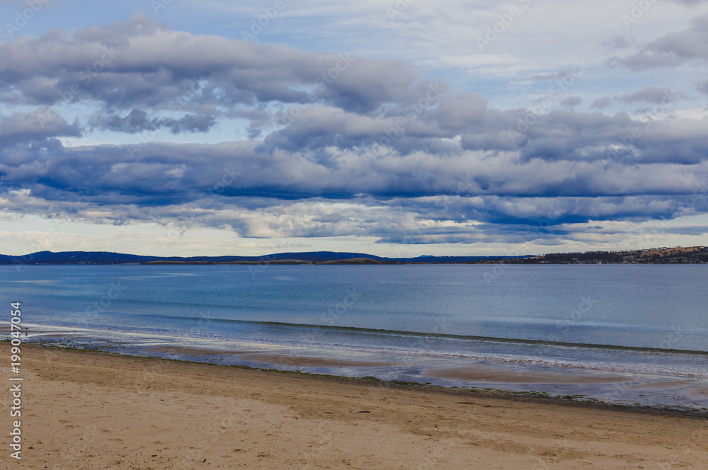 stormy Tasmanian beach landscape shot in Hobart stormy Tasmanian beach landscape shot in Hobart