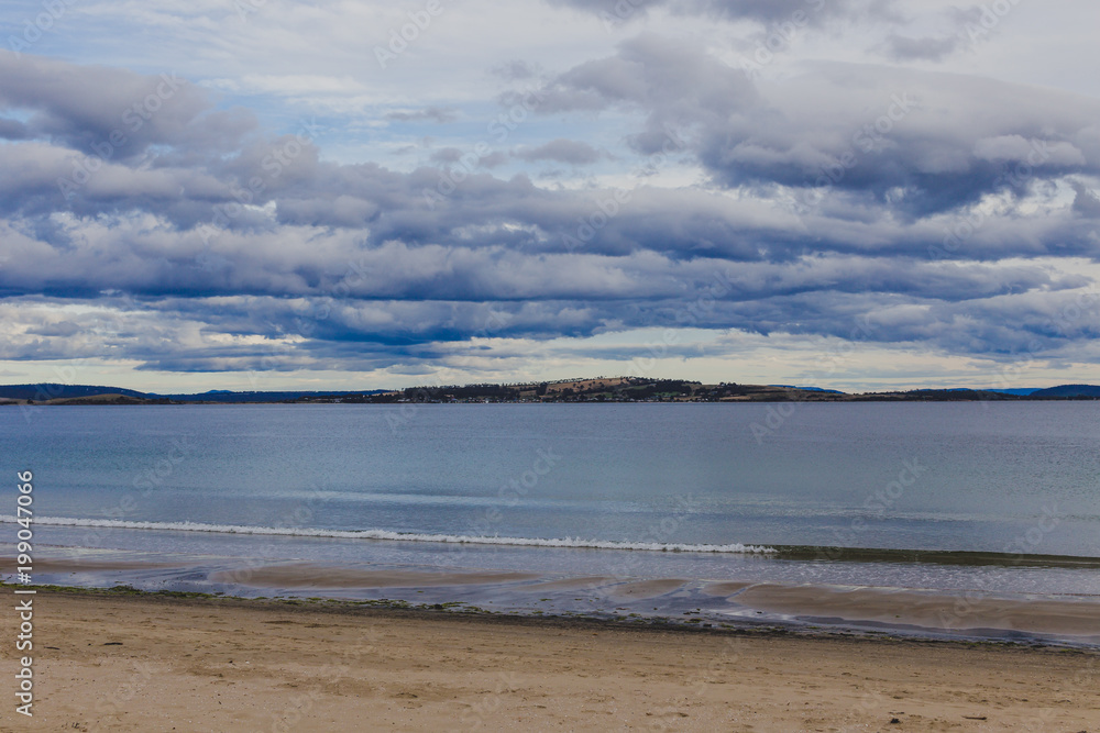 stormy Tasmanian beach landscape shot in Hobart stormy Tasmanian beach landscape shot in Hobart