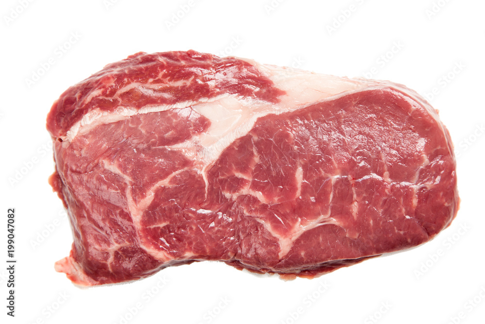 Raw steak isolated on white