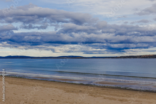 stormy Tasmanian beach landscape shot in Hobart