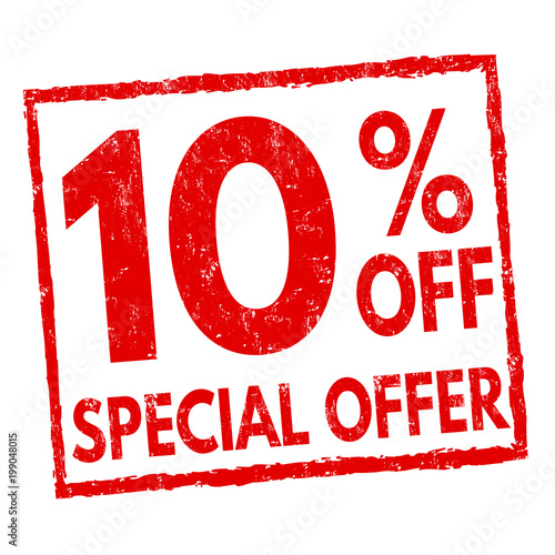 Special offer 10% off grunge rubber stamp